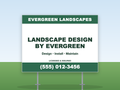 Landscaping yard sign with H-stake in a lawn — Landscape Design By, 24x18 coroplast