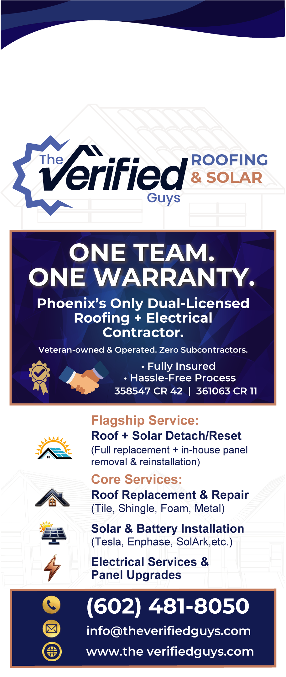 Verified Guys approved retractable banner — One Team One Warranty