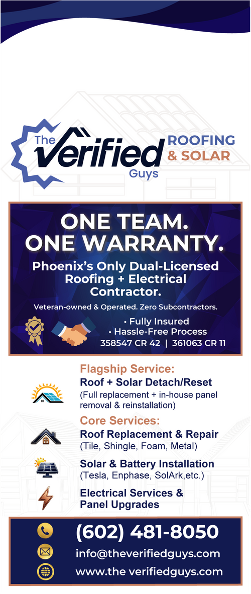 Verified Guys approved retractable banner — One Team One Warranty